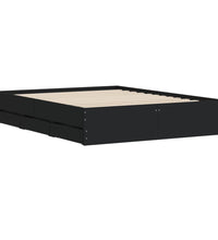 Bettgestell mit Schubladen Schwarz 140x190 cm Holzwerkstoff