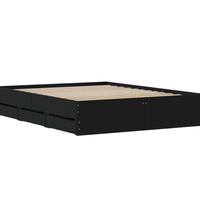 Bettgestell mit Schubladen Schwarz 140x190 cm Holzwerkstoff