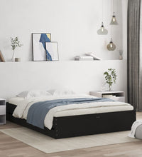 Bettgestell mit Schubladen Schwarz 140x190 cm Holzwerkstoff