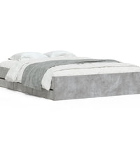 Bettgestell mit Schubladen Betongrau 140x190 cm Holzwerkstoff