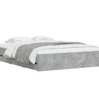 Bettgestell mit Schubladen Betongrau 140x190 cm Holzwerkstoff