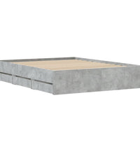 Bettgestell mit Schubladen Betongrau 140x190 cm Holzwerkstoff