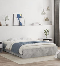 Bettgestell mit Schubladen Betongrau 140x190 cm Holzwerkstoff