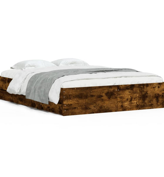 Bettgestell mit Schubladen Räuchereiche 140x190cm Holzwerkstoff