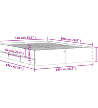 Bettgestell mit Schubladen Braun Eichen-Optik 140x190 cm