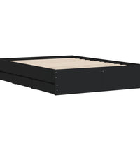 Bettgestell mit Schubladen Schwarz 135x190 cm Holzwerkstoff