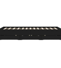 Bettgestell mit Schubladen Schwarz 135x190 cm Holzwerkstoff