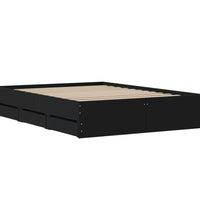 Bettgestell mit Schubladen Schwarz 135x190 cm Holzwerkstoff
