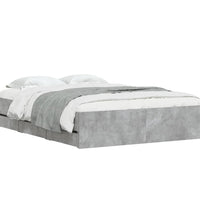 Bettgestell mit Schubladen Betongrau 135x190 cm Holzwerkstoff