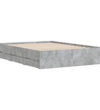 Bettgestell mit Schubladen Betongrau 135x190 cm Holzwerkstoff