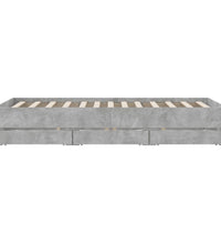Bettgestell mit Schubladen Betongrau 135x190 cm Holzwerkstoff
