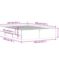 Bettgestell mit Schubladen Betongrau 135x190 cm Holzwerkstoff