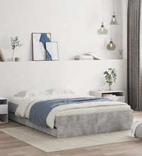 Bettgestell mit Schubladen Betongrau 135x190 cm Holzwerkstoff