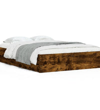 Bettgestell mit Schubladen Räuchereiche 135x190cm Holzwerkstoff