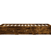 Bettgestell mit Schubladen Räuchereiche 135x190cm Holzwerkstoff