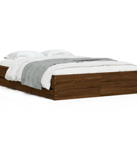 Bettgestell mit Schubladen Braun Eichen-Optik 135x190 cm