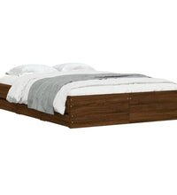 Bettgestell mit Schubladen Braun Eichen-Optik 135x190 cm