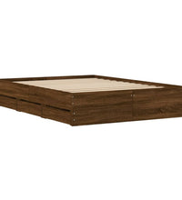 Bettgestell mit Schubladen Braun Eichen-Optik 135x190 cm