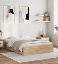 Bettgestell mit Schubladen Sonoma-Eiche 120x190cm Holzwerkstoff