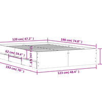 Bettgestell mit Schubladen Räuchereiche 120x190cm Holzwerkstoff