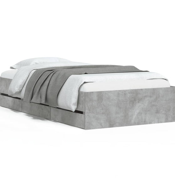 Bettgestell mit Schubladen Betongrau 90x190 cm Holzwerkstoff