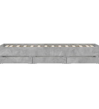 Bettgestell mit Schubladen Betongrau 90x190 cm Holzwerkstoff