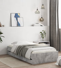 Bettgestell mit Schubladen Betongrau 90x190 cm Holzwerkstoff