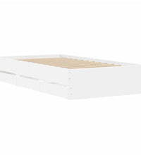 Bettgestell mit Schubladen Weiß 75x190 cm Holzwerkstoff
