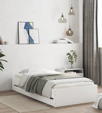 Bettgestell mit Schubladen Weiß 75x190 cm Holzwerkstoff