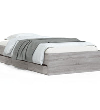 Bettgestell mit Schubladen Grau Sonoma 75x190 cm Holzwerkstoff