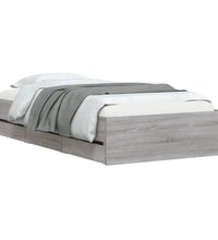 Bettgestell mit Schubladen Grau Sonoma 75x190 cm Holzwerkstoff