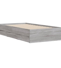 Bettgestell mit Schubladen Grau Sonoma 75x190 cm Holzwerkstoff