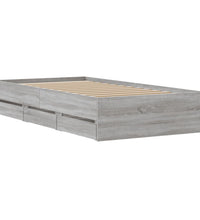Bettgestell mit Schubladen Grau Sonoma 75x190 cm Holzwerkstoff