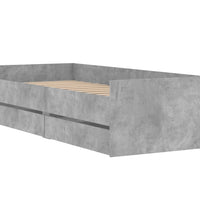 Bettgestell mit Schubladen Betongrau 90x200 cm
