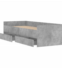 Bettgestell mit Schubladen Betongrau 90x200 cm