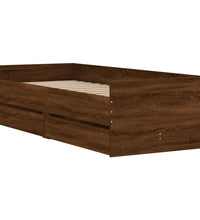 Bettgestell mit Schubladen Braun Eichen-Optik 90x190 cm