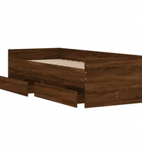 Bettgestell mit Schubladen Braun Eichen-Optik 90x190 cm