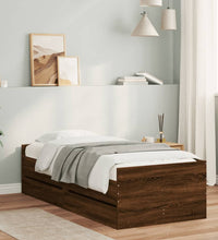 Bettgestell mit Schubladen Braun Eichen-Optik 90x190 cm