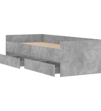 Bett mit Schubladen Betongrau 75x190 cm