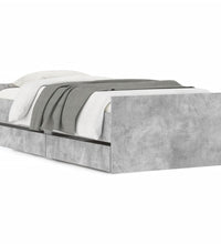 Bettgestell mit Schubladen Betongrau 90x190 cm