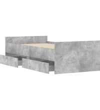 Bettgestell mit Schubladen Betongrau 90x190 cm