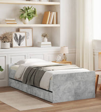 Bettgestell mit Schubladen Betongrau 90x190 cm