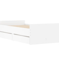 Bett mit Schubladen Weiß 75x190 cm