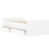 Bett mit Schubladen Weiß 75x190 cm