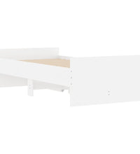 Bett mit Schubladen Weiß 75x190 cm