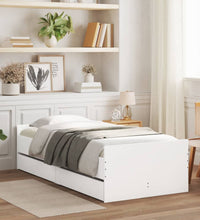 Bett mit Schubladen Weiß 75x190 cm