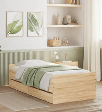 Bett mit Schubladen Sonoma-Eiche 75x190 cm