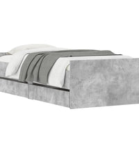 Bett mit Schubladen Betongrau 75x190 cm