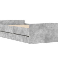 Bett mit Schubladen Betongrau 75x190 cm