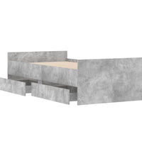 Bett mit Schubladen Betongrau 75x190 cm
